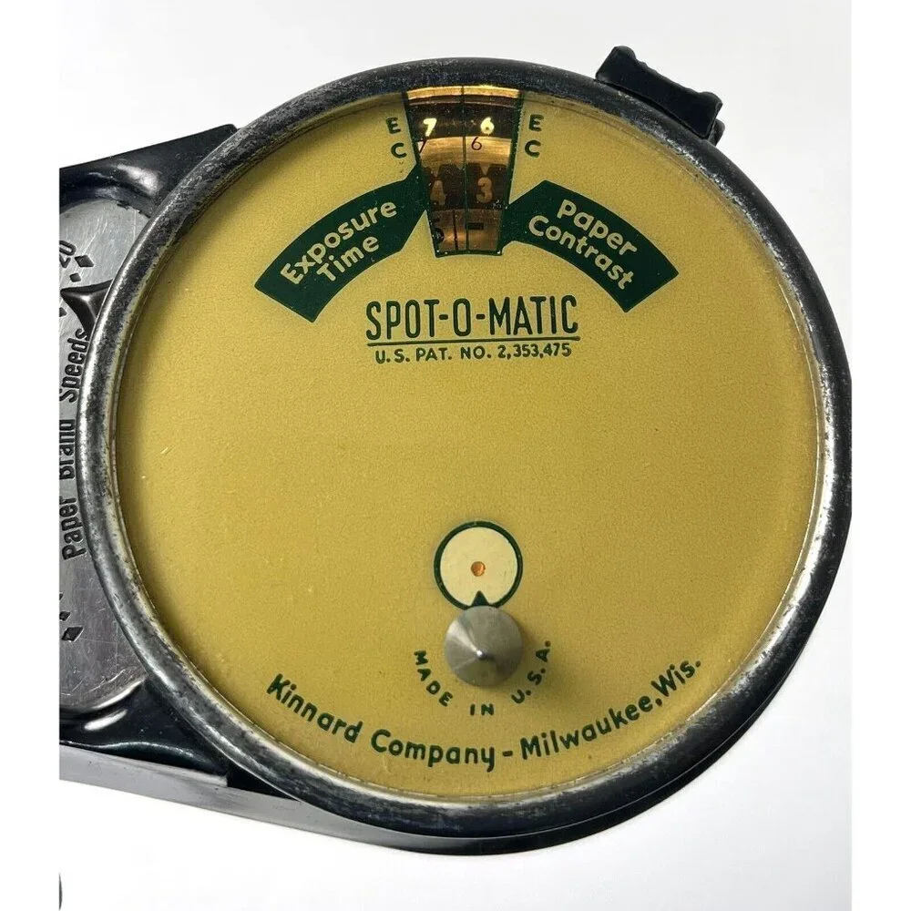 VTG KINNARD COMPANY Photography SPOT-O-MATIC Enlarging Meter w/ Box Manual WORKS